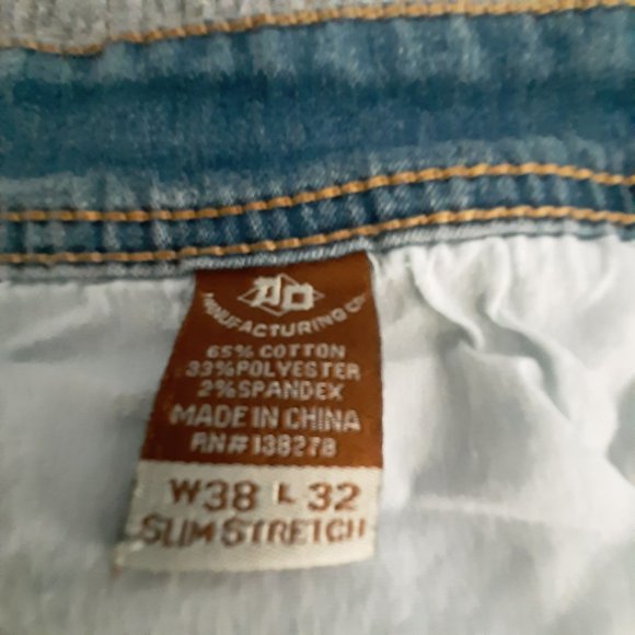 American Legacy Jeans Size 14 Slim Stretch 38 x 30 Distressed medium Wash - Picture 12 of 16